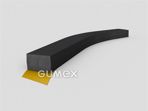 Gumový profil obdĺžnikový samolepiaci, 2x20mm, 70°ShA, EPDM, -40°C/+100°C, čierny
